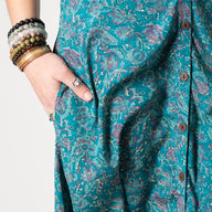 Flora Cap Sleeve Button Maxi Dress