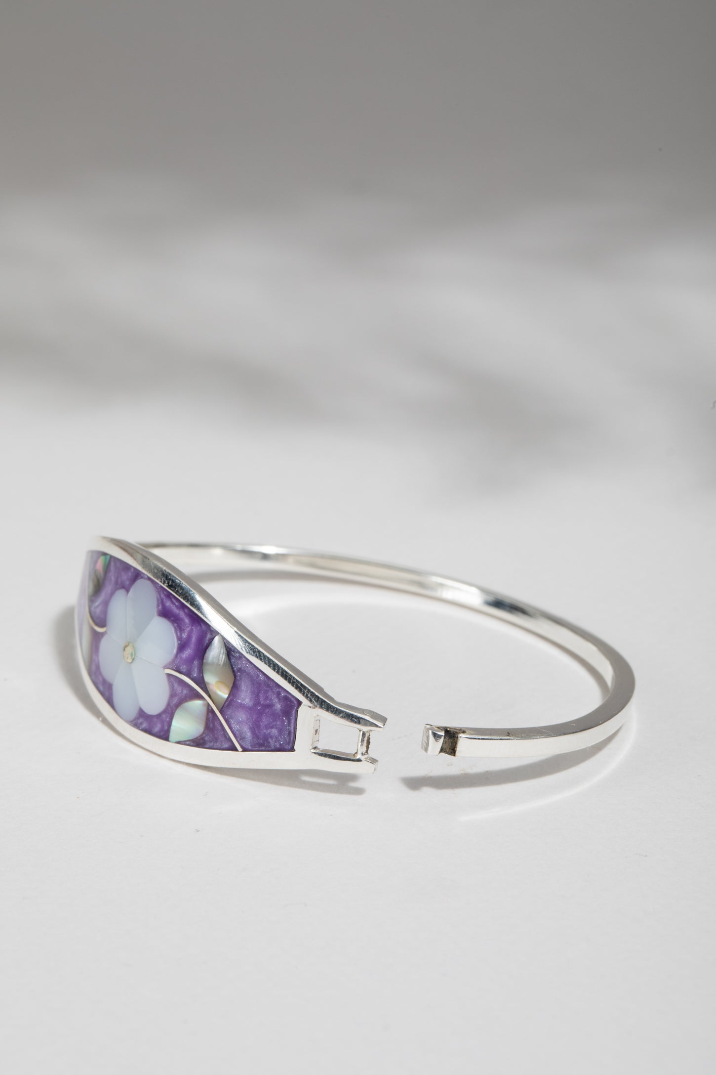 Floral Inlay Alpaca Bracelet