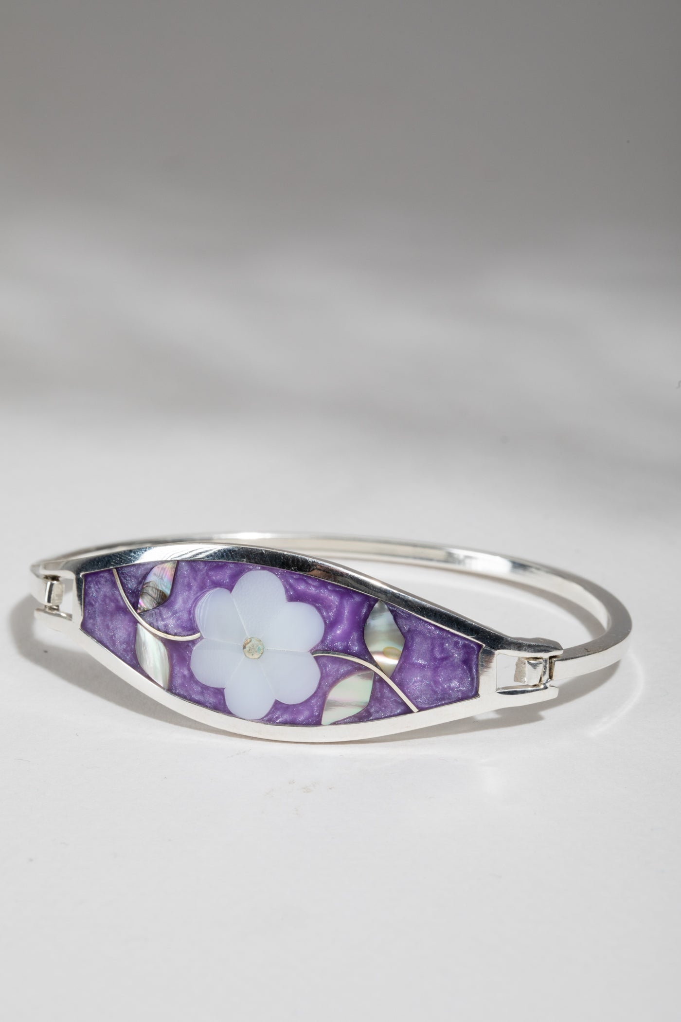 Floral Inlay Alpaca Bracelet