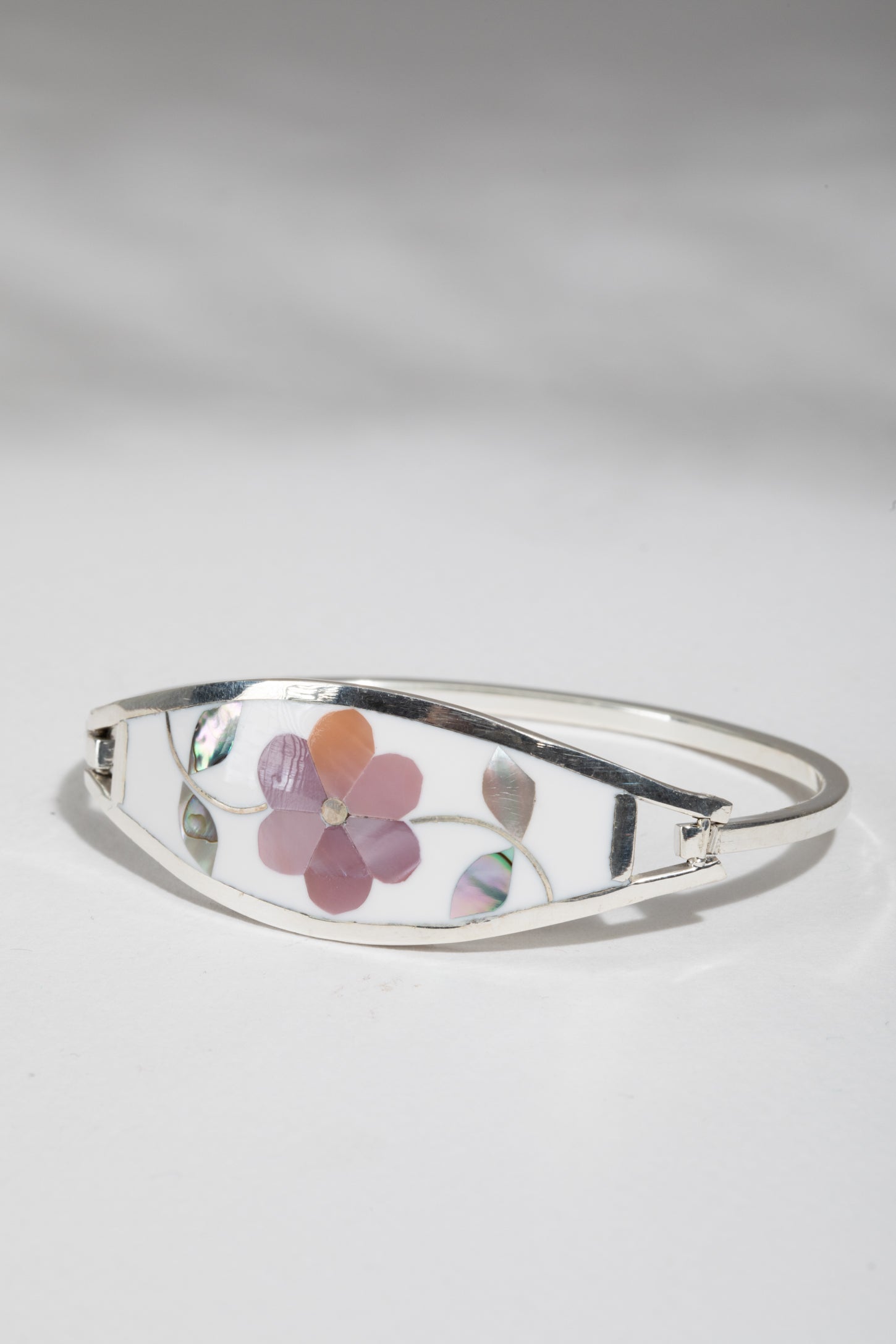 Floral Inlay Alpaca Bracelet
