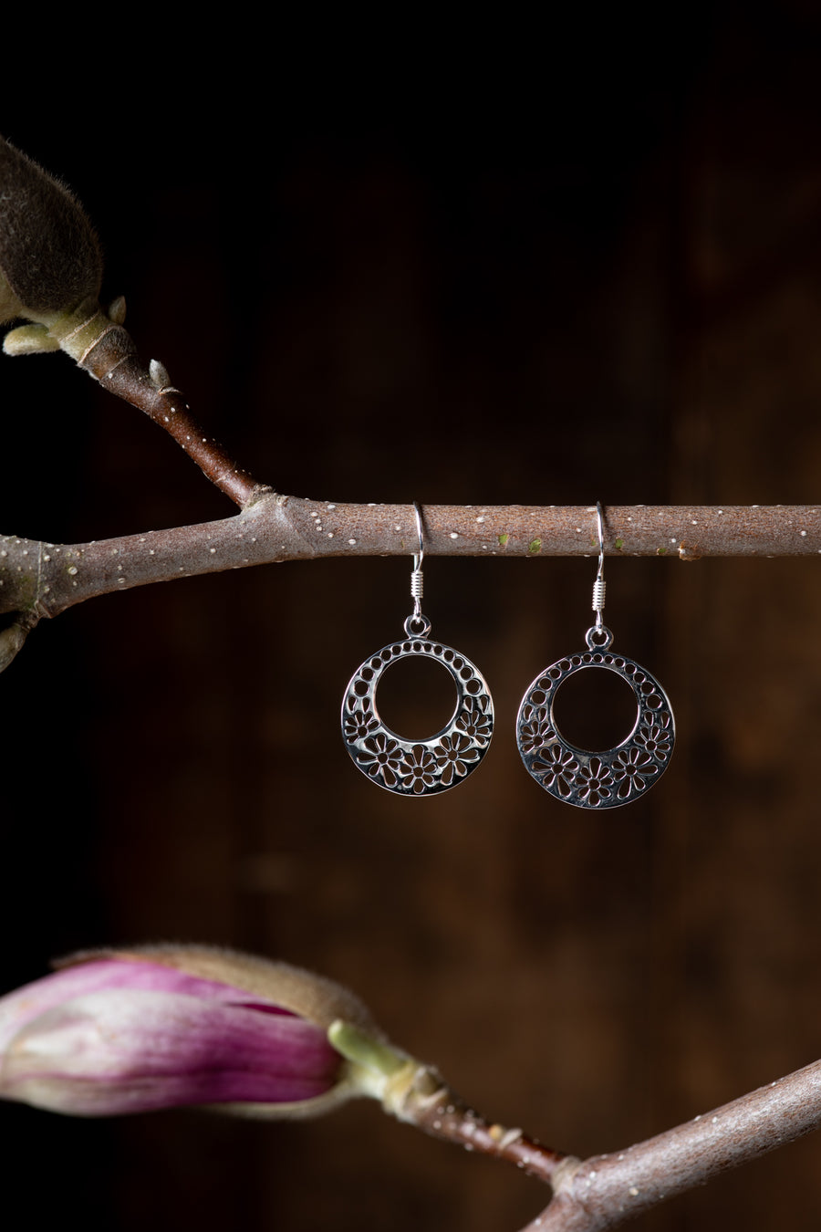 Flower Bouquet Sterling Earrings