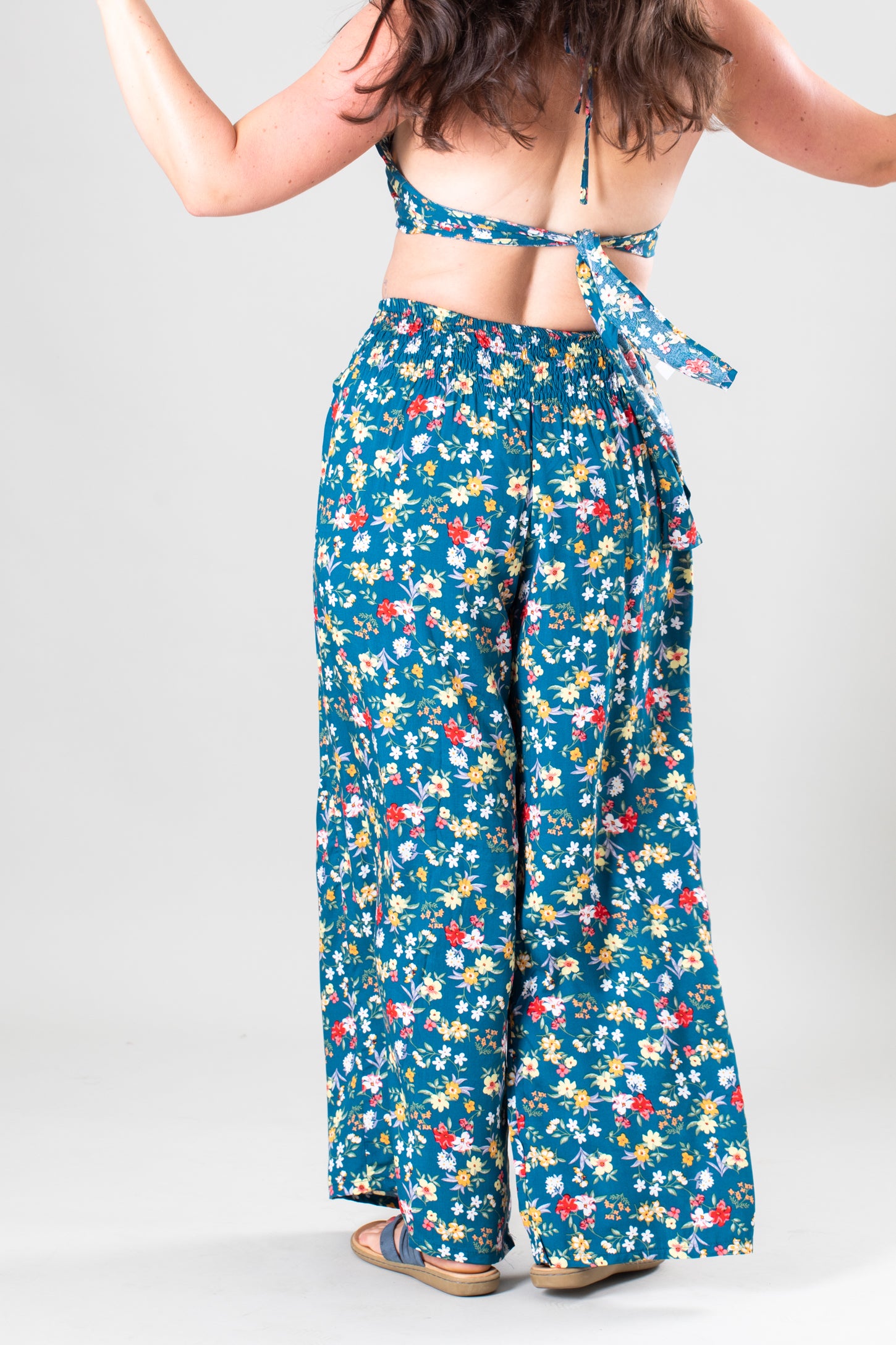 Flow by Tara Davis High-Waist Tuxedo Wide-leg Pants