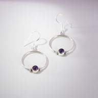 Full Circle Faceted Gemstone Earrings