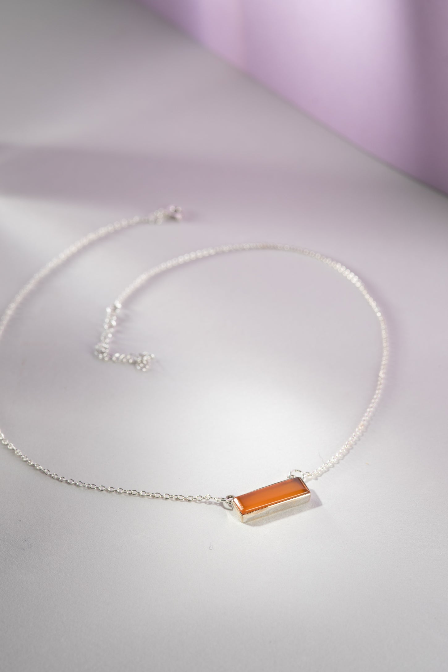 Gemstone Bar Pendant Necklace
