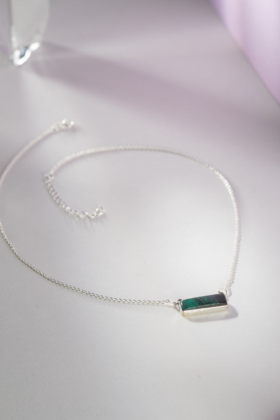 Gemstone Bar Pendant Necklace