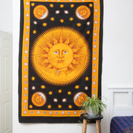 Good Morning Celestial Sun and Moon Tapestry