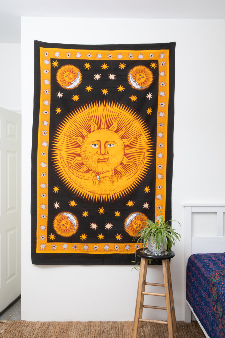 Good Morning Celestial Sun and Moon Tapestry
