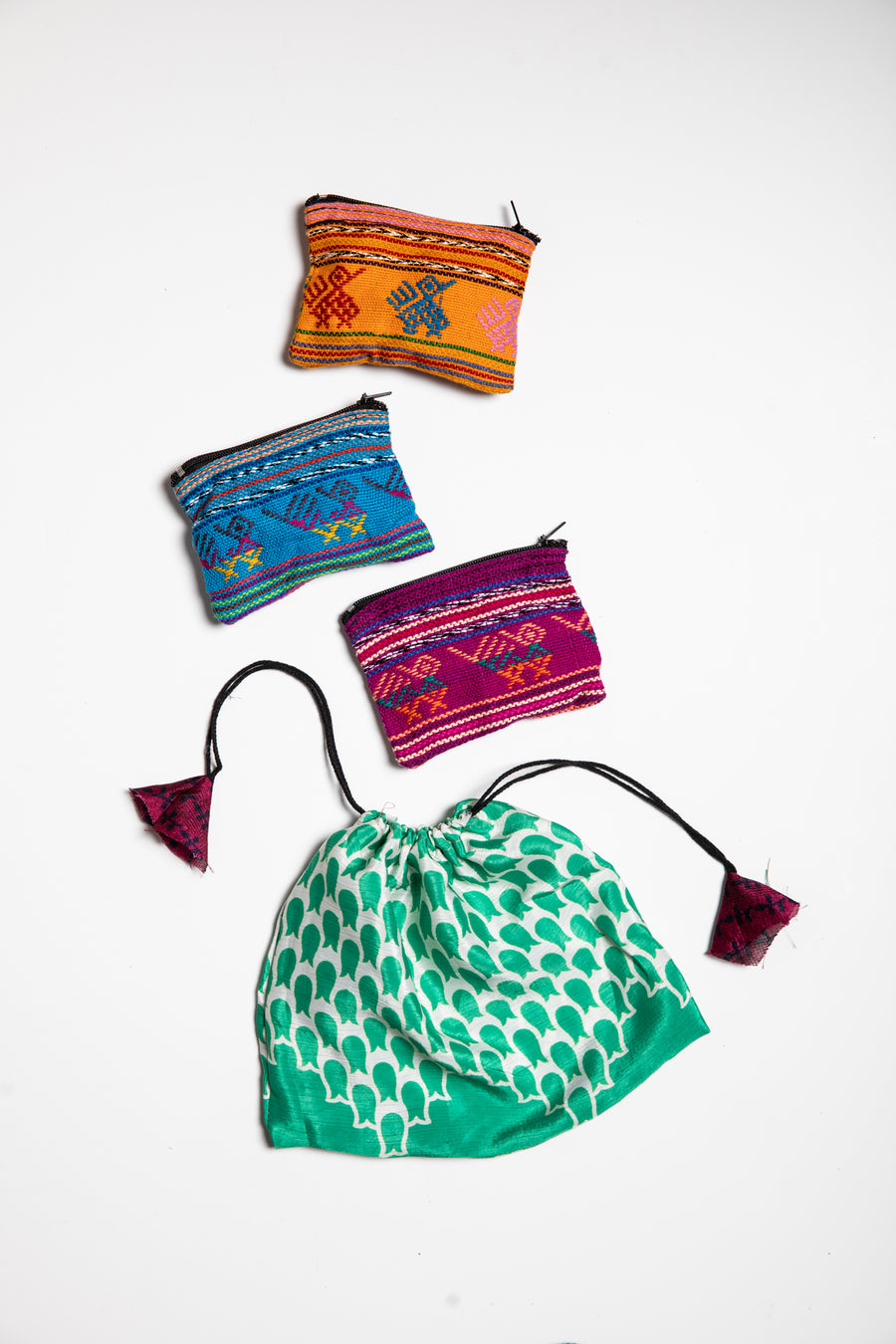 Guatemalan Woven Coin Purse Trio