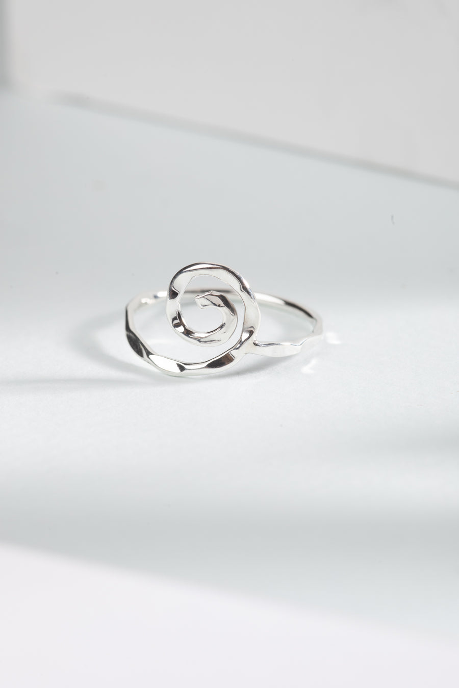 Hammered Sterling Spiral Ring
