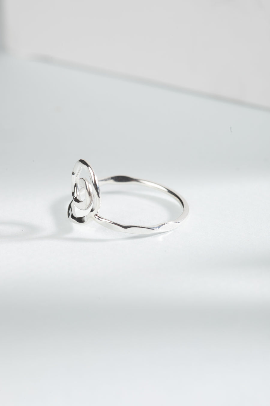 Hammered Sterling Spiral Ring