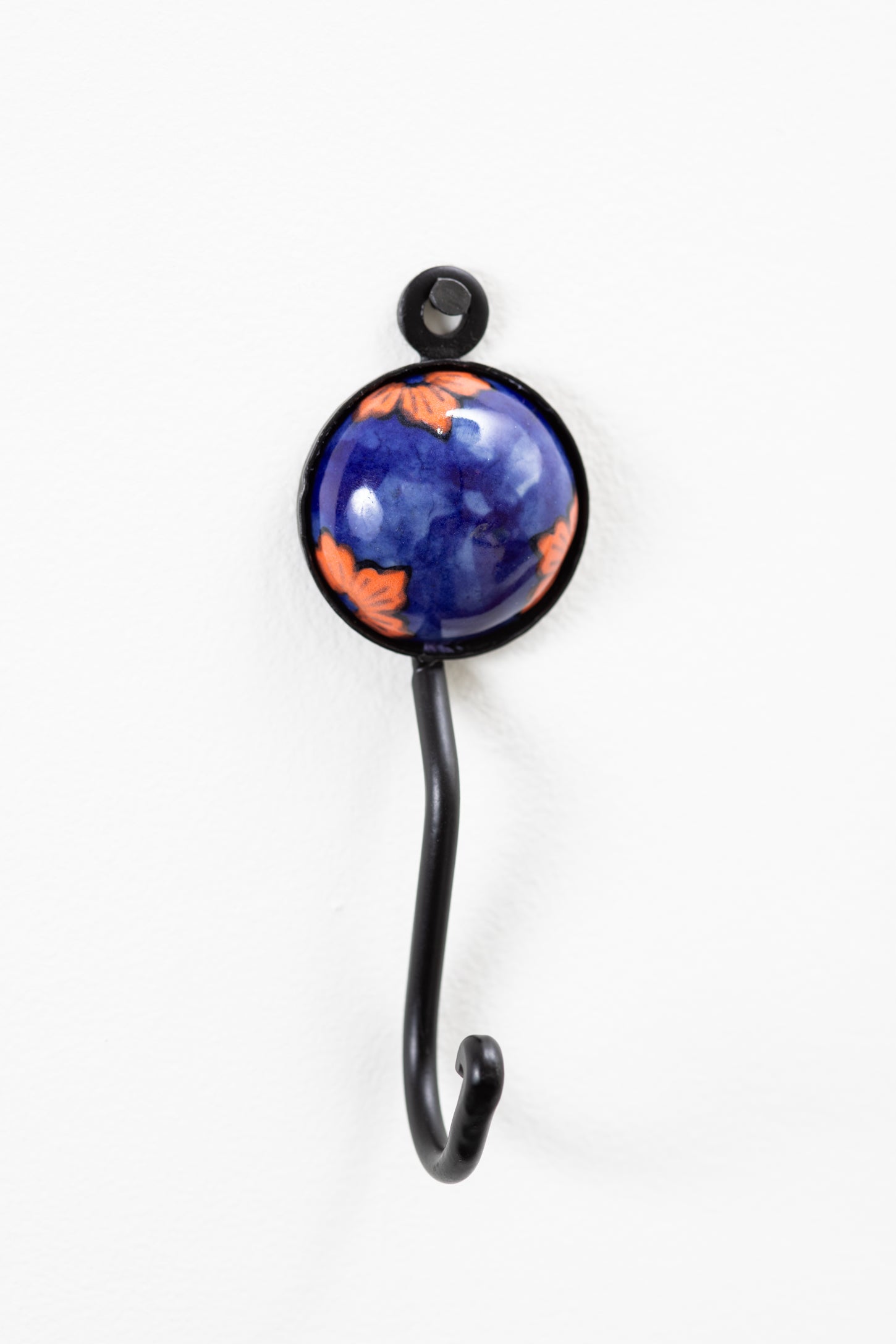 Hand Painted Round Ceramic Tile Hook