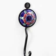 Hand Painted Round Ceramic Tile Hook