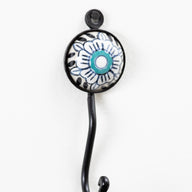 Hand Painted Round Ceramic Tile Hook