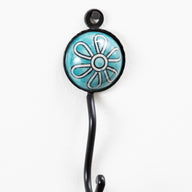 Hand Painted Round Ceramic Tile Hook