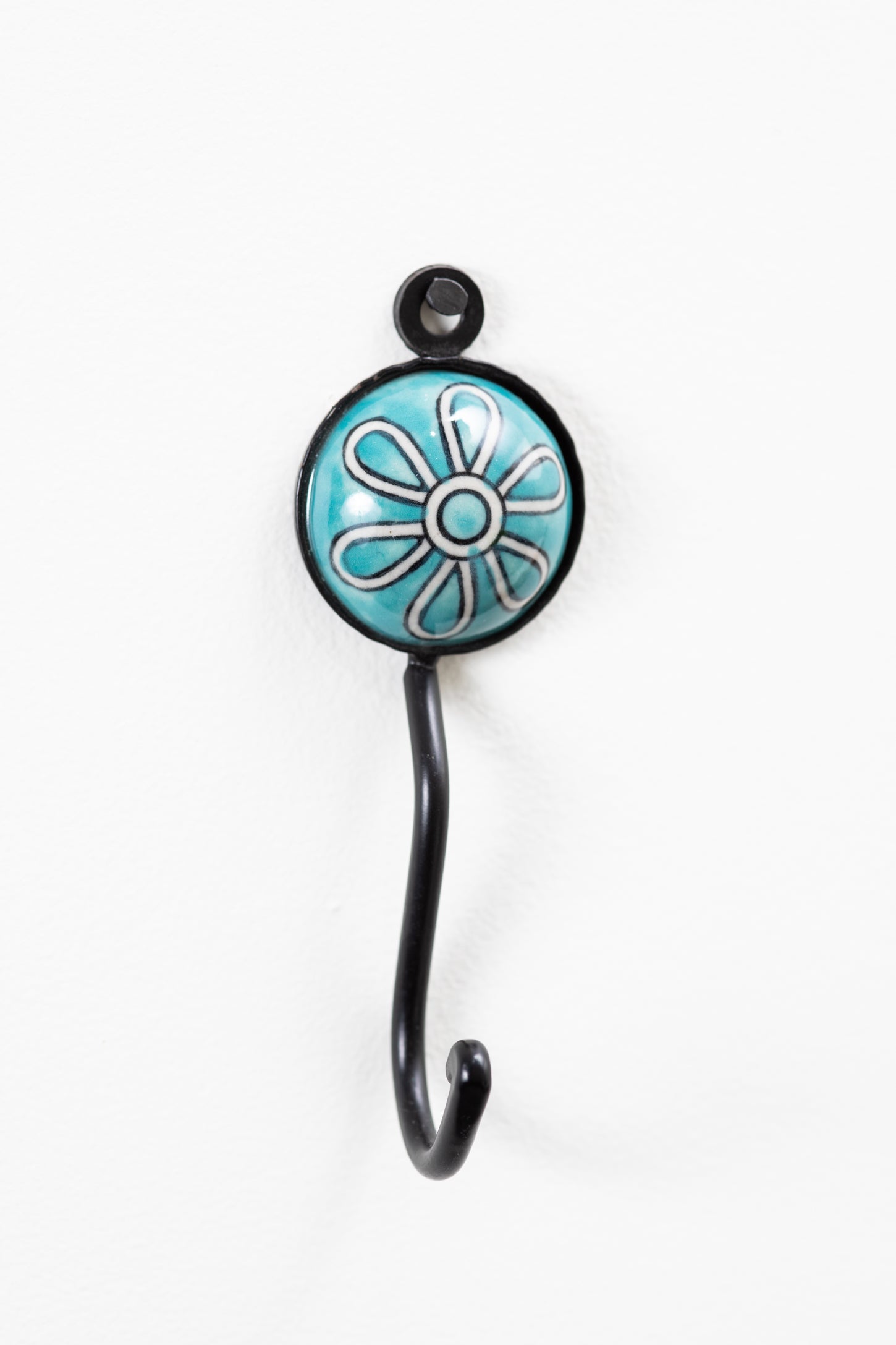 Hand Painted Round Ceramic Tile Hook
