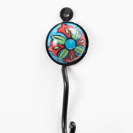 Hand Painted Round Ceramic Tile Hook