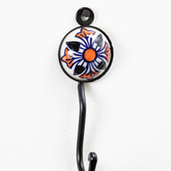 Hand Painted Round Ceramic Tile Hook