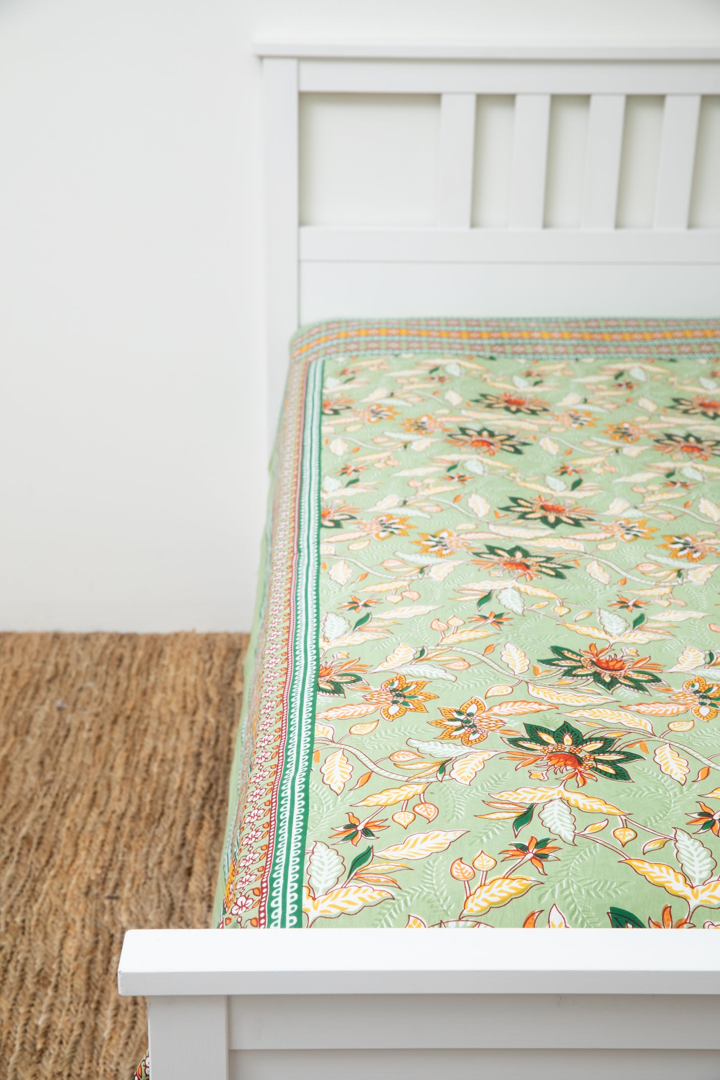 Hand Printed India Tapestry | Floral Block Print Tapestry
