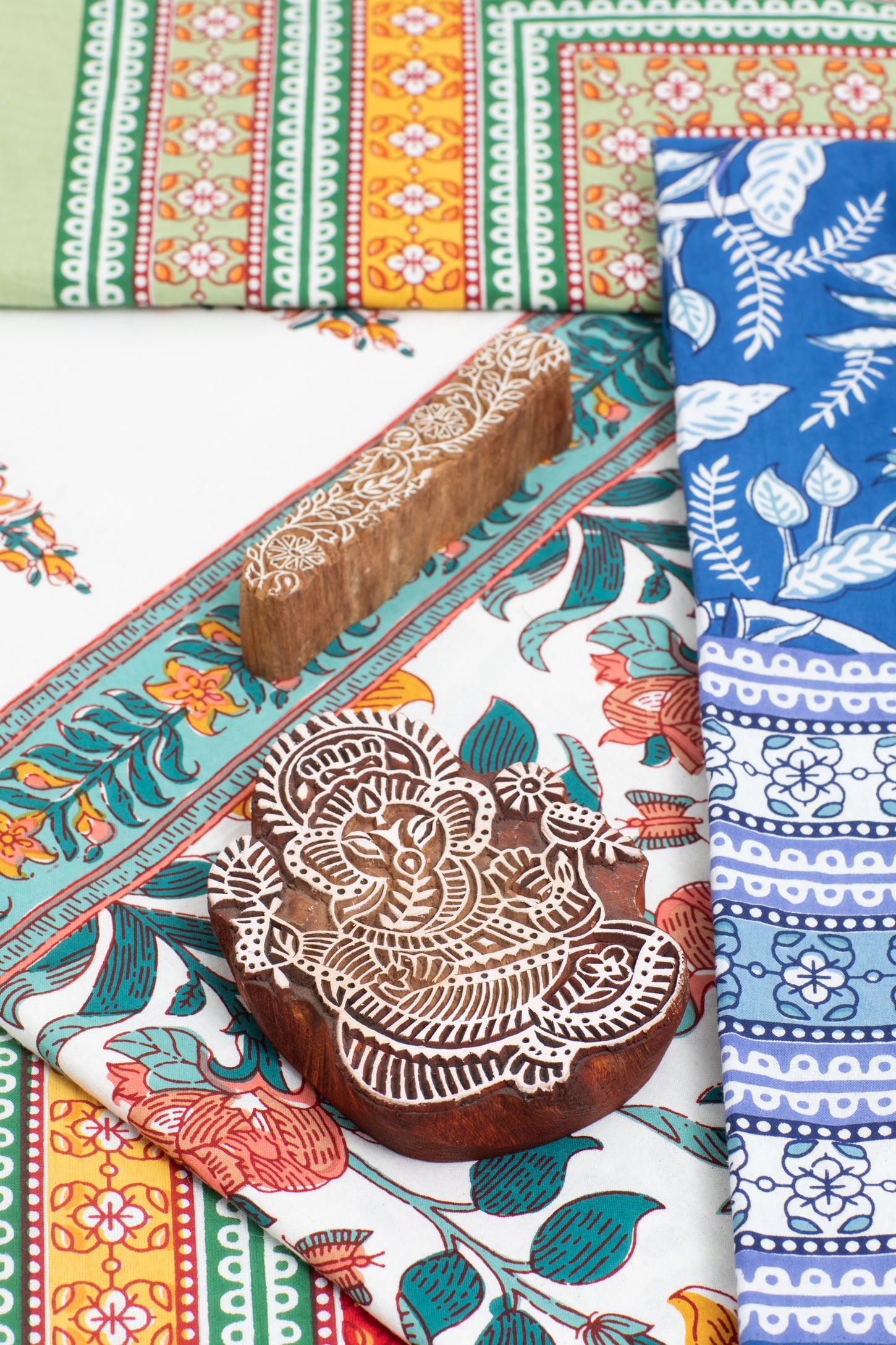 Hand Printed India Tapestry | Floral Block Print Tapestry