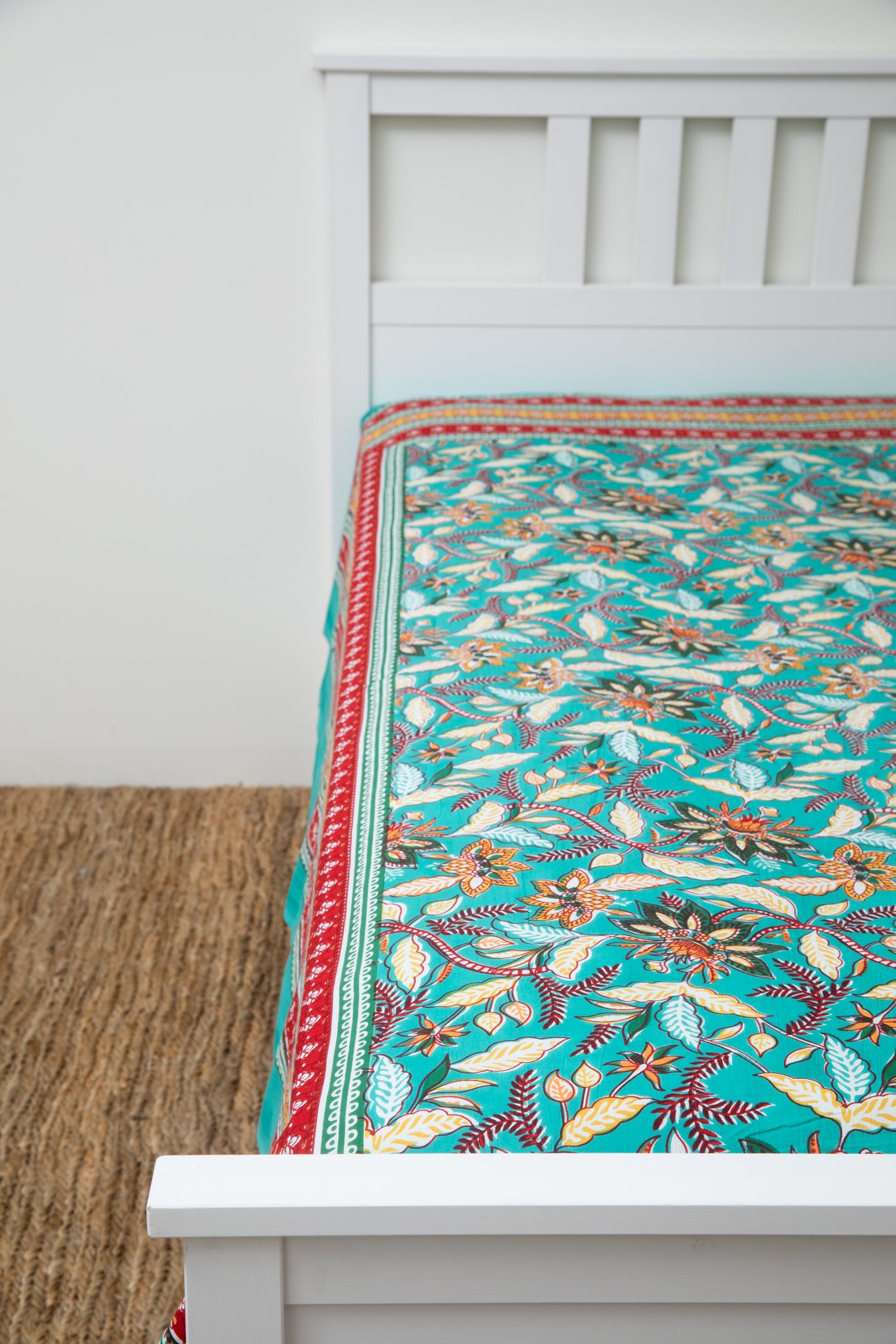 Hand Printed India Tapestry | Floral Block Print Tapestry