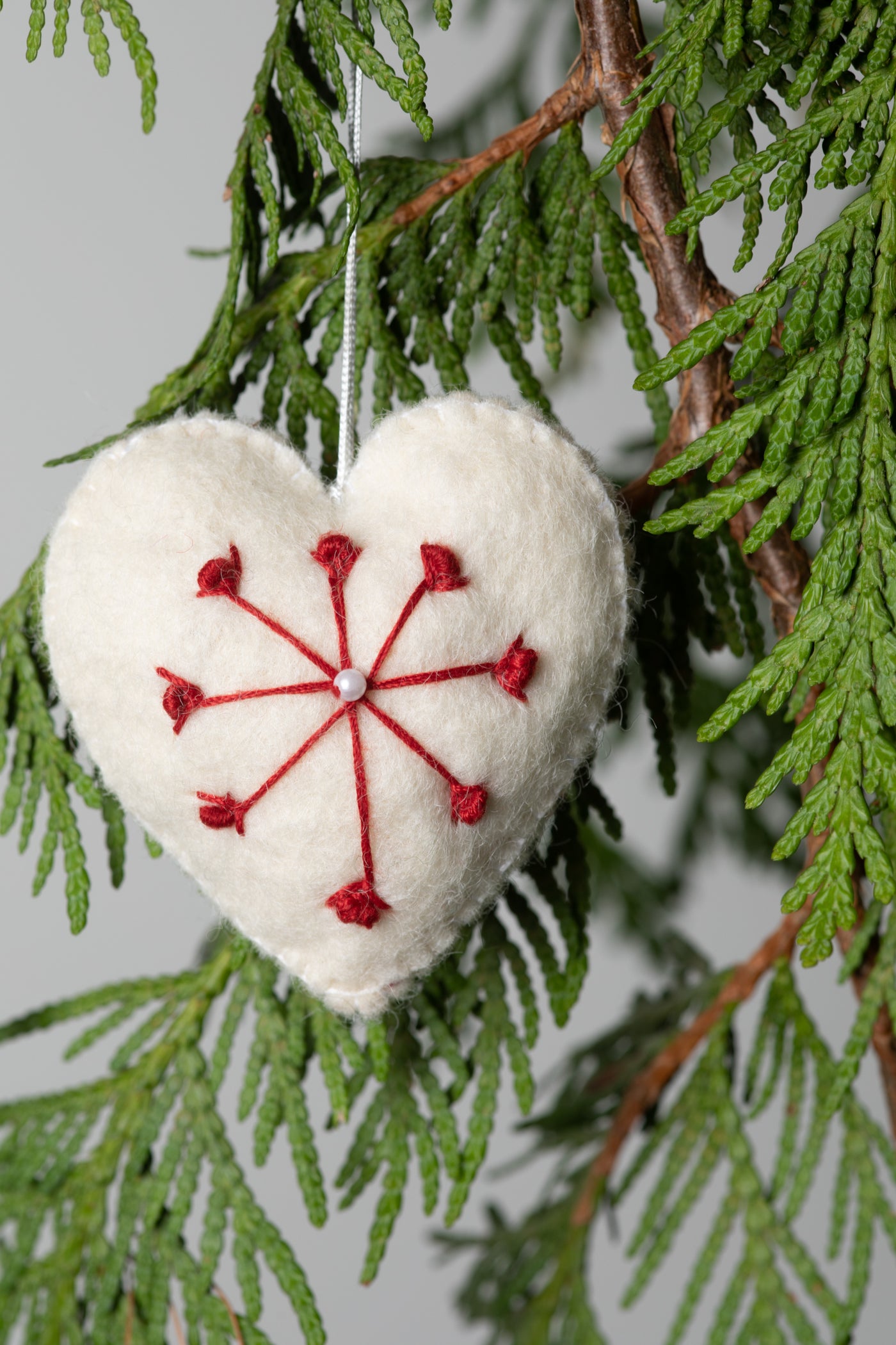 Hand Felted Heart Ornaments | swcs