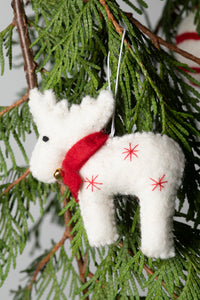 Handmade Felt Holiday Ornament in Reindeer