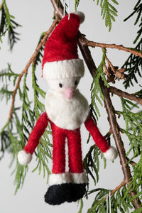 Handmade Felt Holiday Ornament in Santa