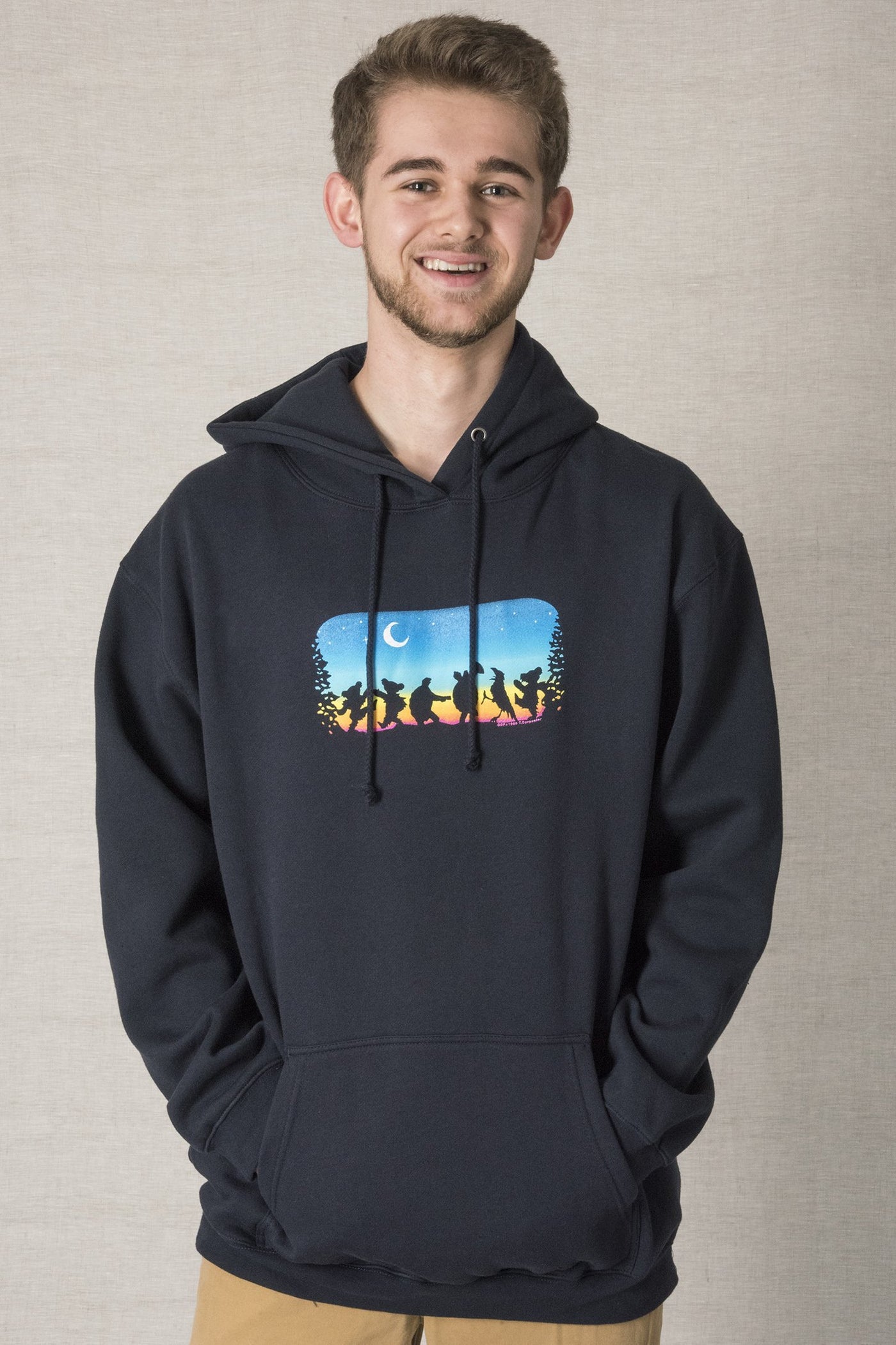 Mattias is wearing size L Grateful Dead hoodies