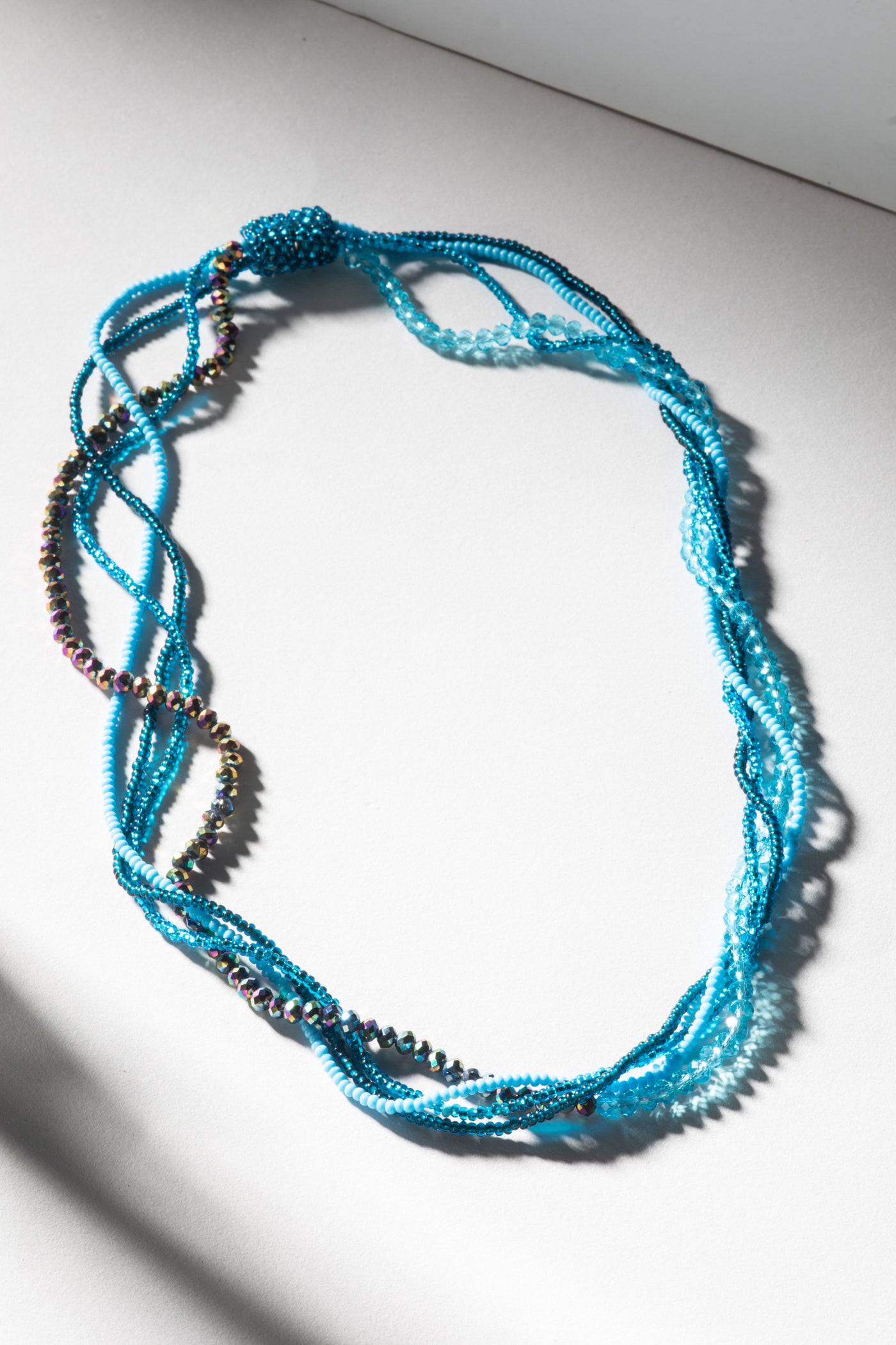Isabel Beaded Magnetic Necklace in Blue | Mexicali Blues