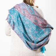 Kani Inspired Reversible Fringe Shawl