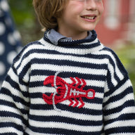 Striped Kids' Lobster Alpaca Sweater