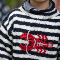 Striped Kids' Lobster Alpaca Sweater