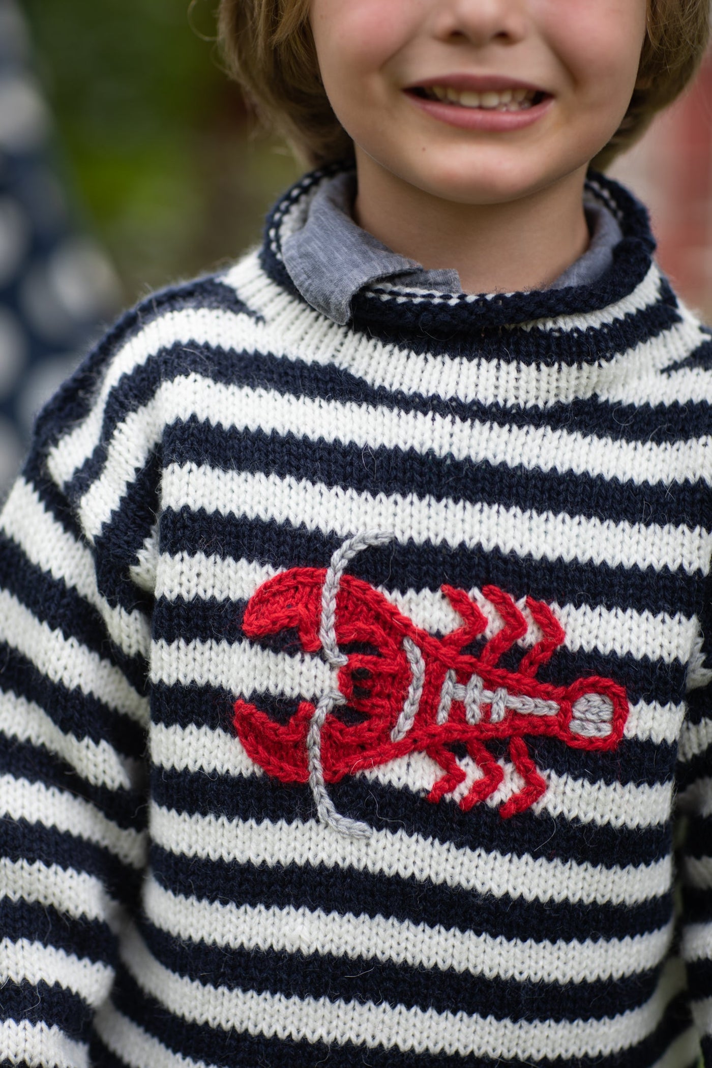 Striped Kids' Lobster Alpaca Sweater