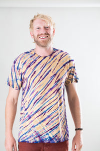 Lightning Tie Dye T-Shirt in Black with Gold and Jade