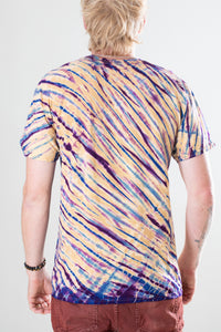 Lightning Tie Dye T-Shirt in Black with Gold and Jade