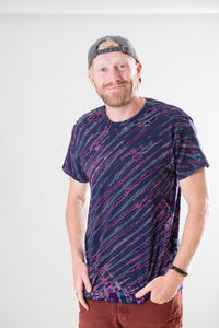 Lightning Tie Dye T-Shirt in Black with Gold and Jade