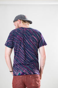 Lightning Tie Dye T-Shirt in Black with Gold and Jade