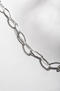 Link chain sterling silver necklace 18 inch close up detail
