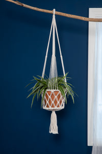 blue macrame plant hanger Macrame Plant Holder