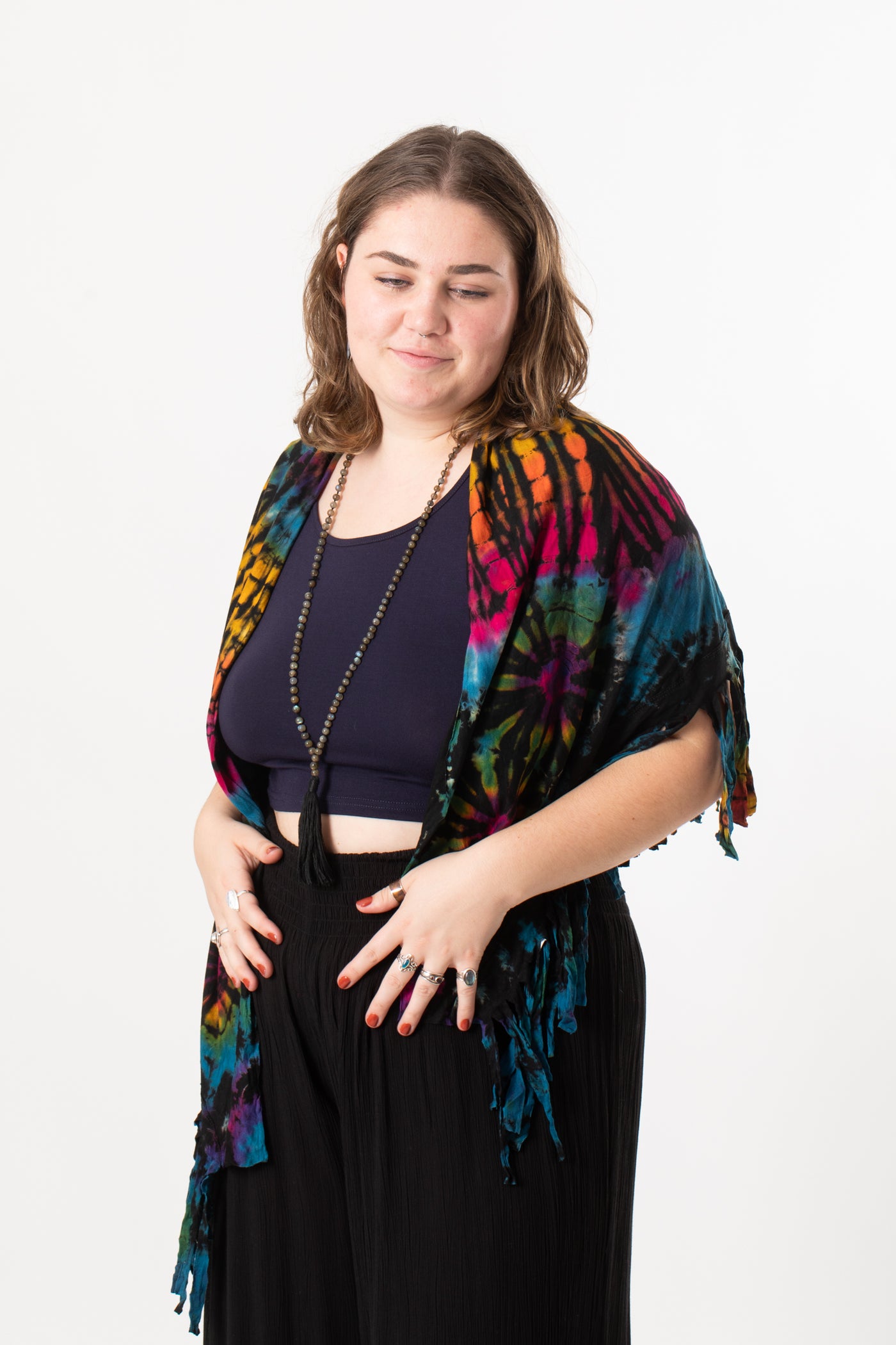 Magic Mudmee Tie Dye Fringe Shawl