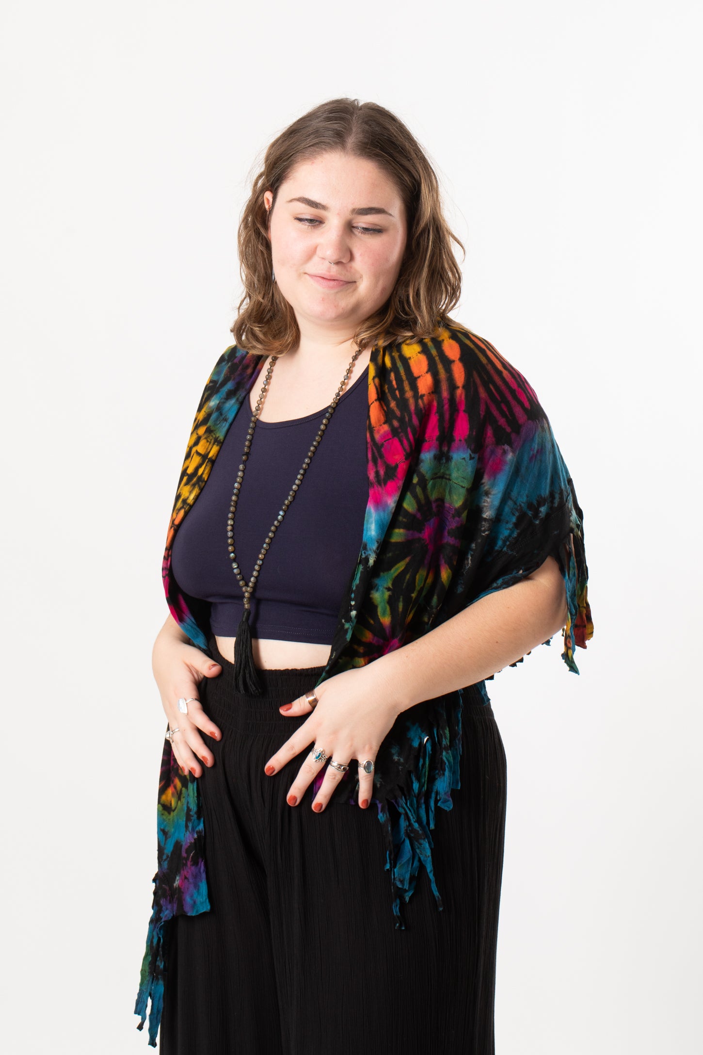 Magic Mudmee Tie Dye Fringe Shawl