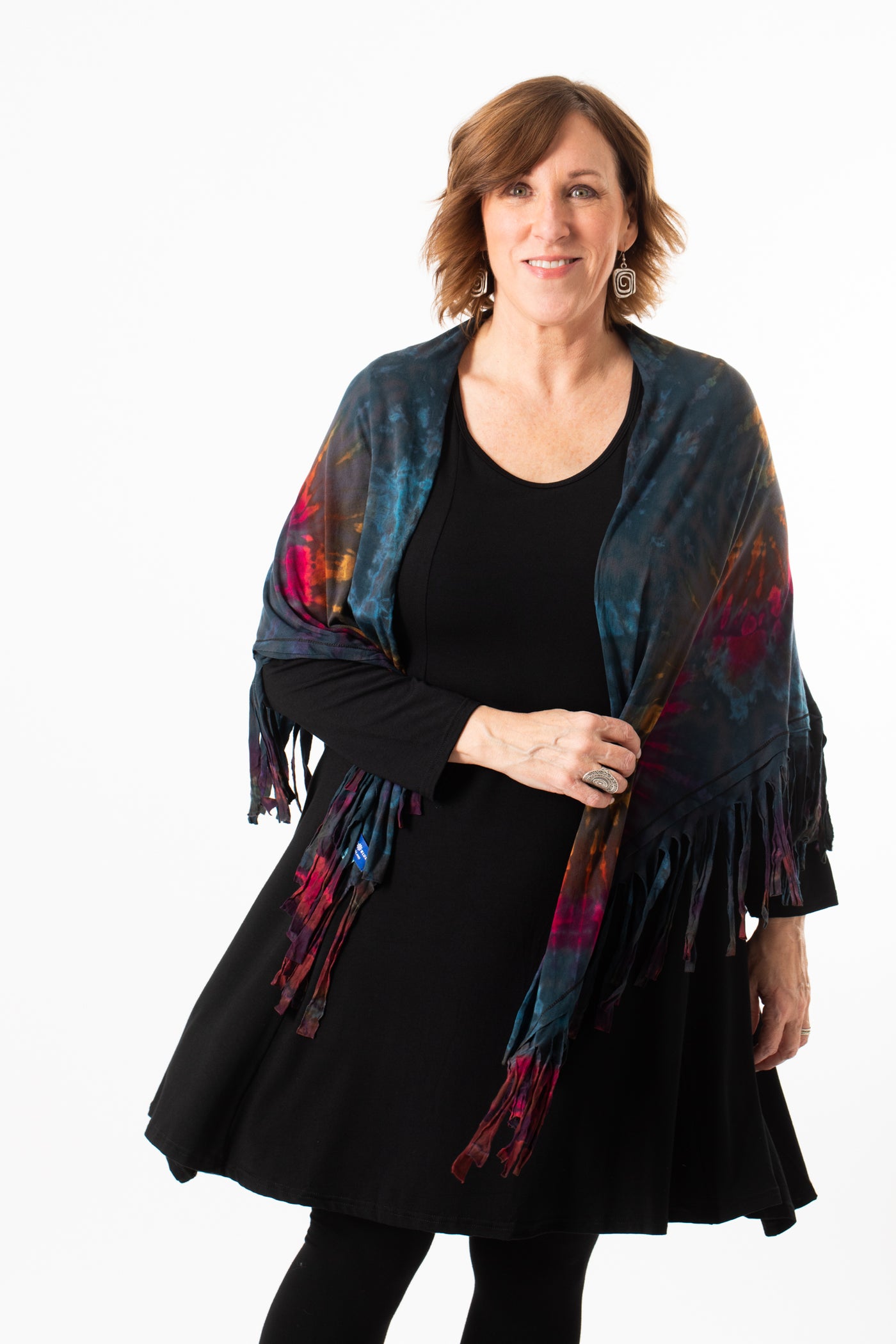 Magic Mudmee Tie Dye Fringe Shawl