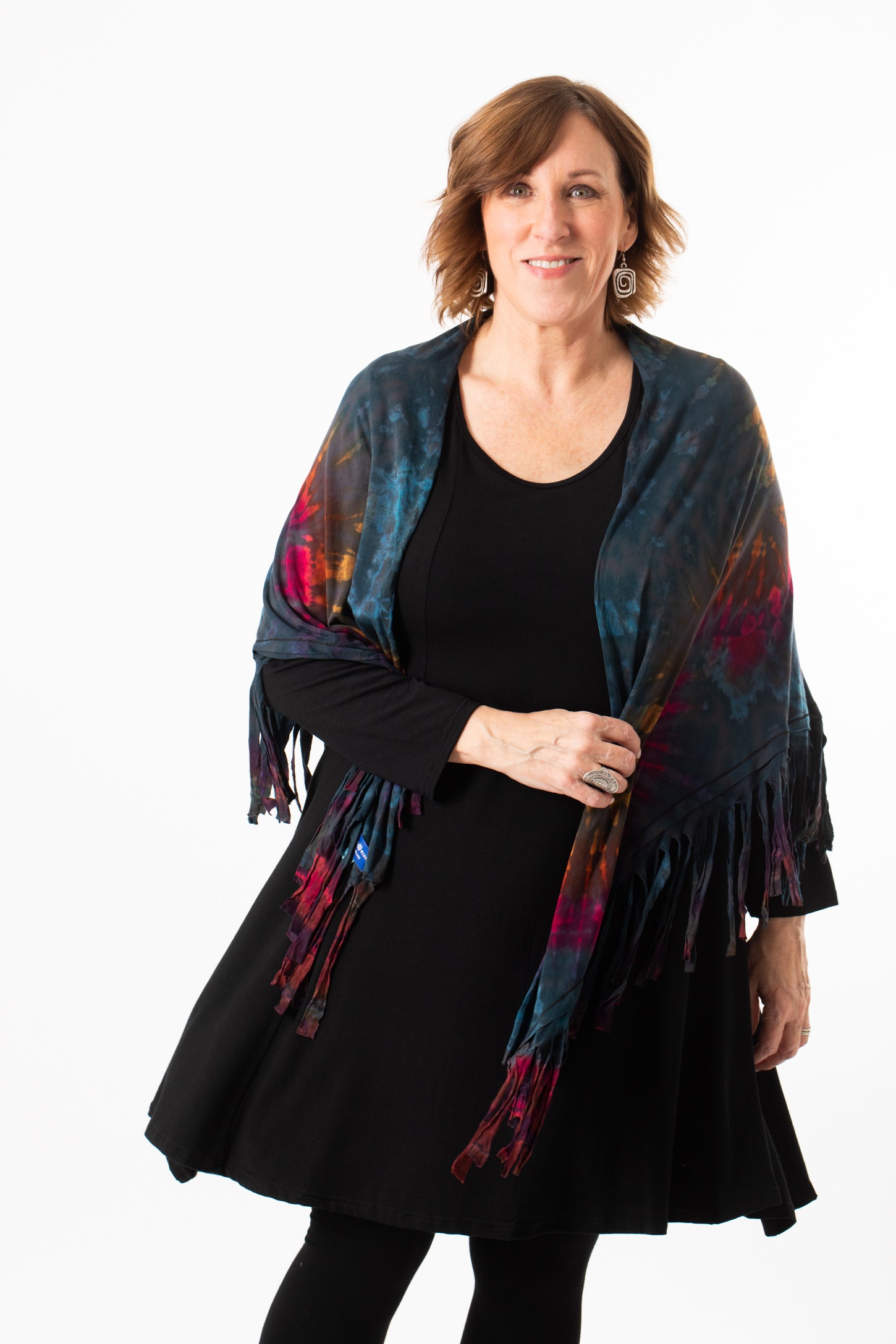 Magic Mudmee Tie Dye Fringe Shawl