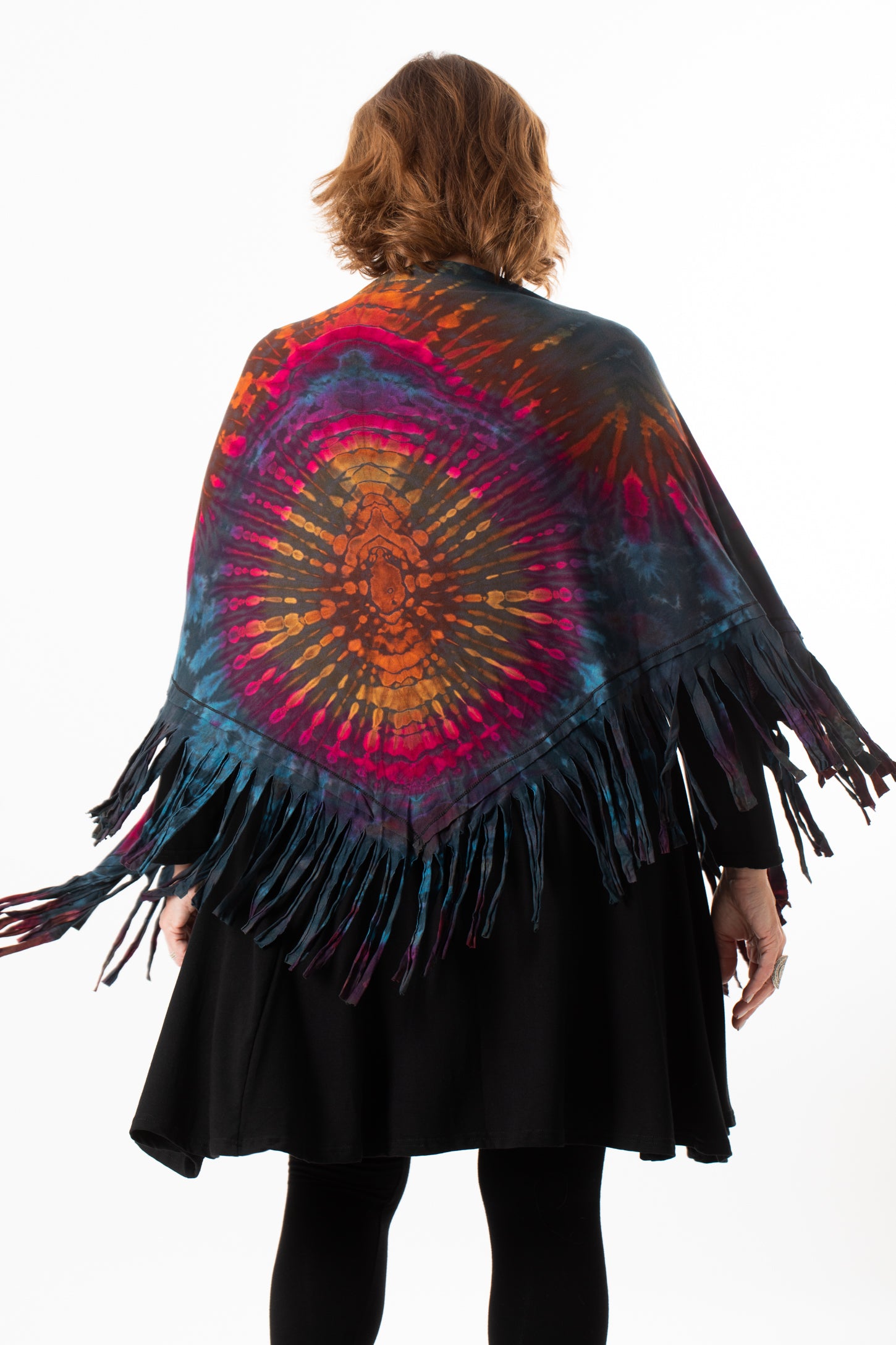Magic Mudmee Tie Dye Fringe Shawl