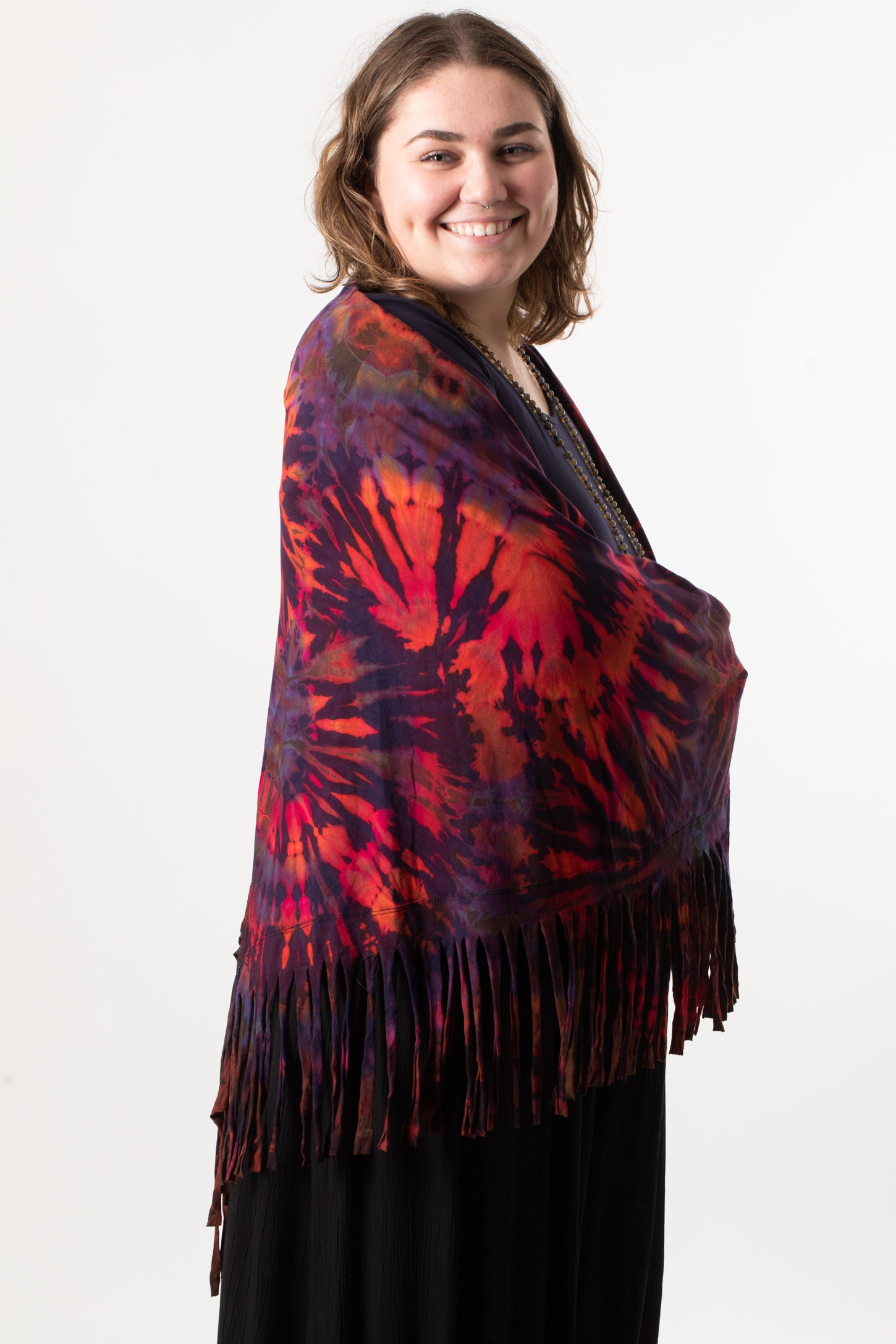Magic Mudmee Tie Dye Fringe Shawl