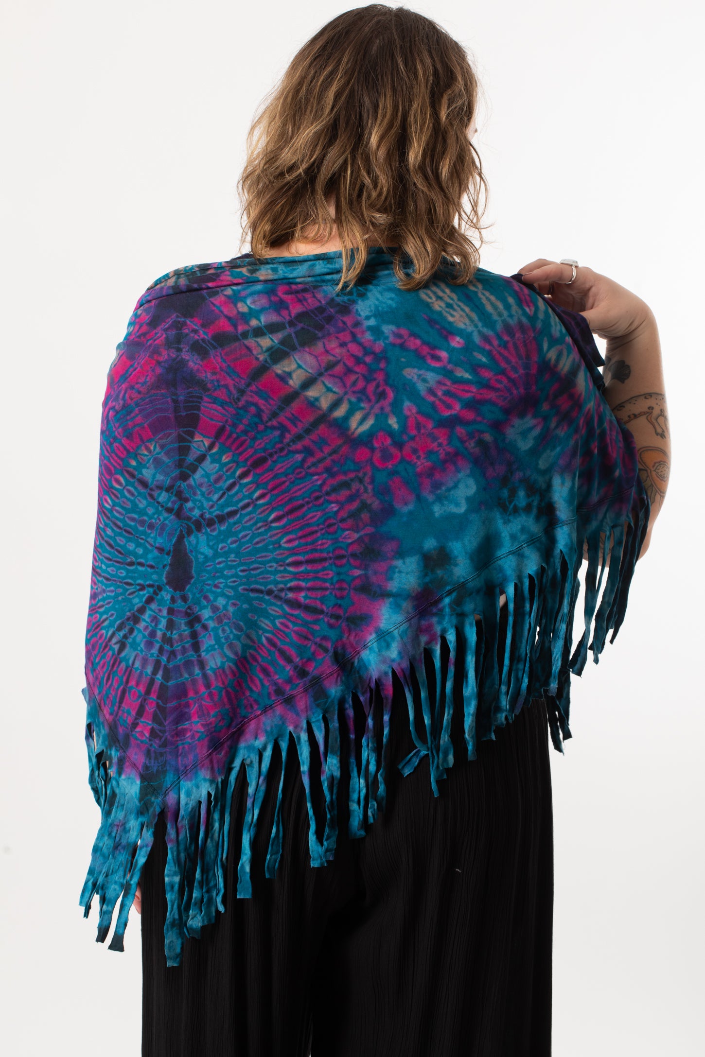 Magic Mudmee Tie Dye Fringe Shawl