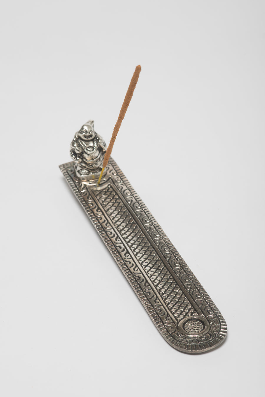 Metal Boat Buddha Incense Burner