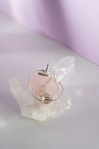 Ornate Wrapped Seaglass Pendant in Pink