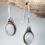 Oval Drop Gemstone Earrings