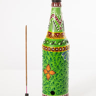 Painted Glass Bottle Incense Burner